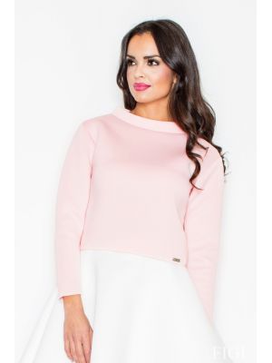 Bluza casual, calduroasa, de culoare roz poza 0