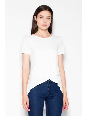 Bluza moderna, asimetrica, de culoare alba poza 0