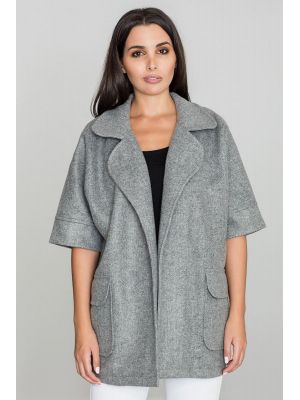 Jacheta eleganta, de culoare gri, cu buzunare poza 0