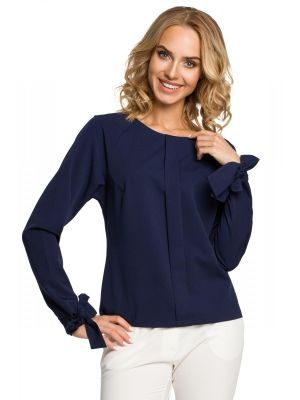 Bluza bleumarin, eleganta, cu mansete sic poza 0
