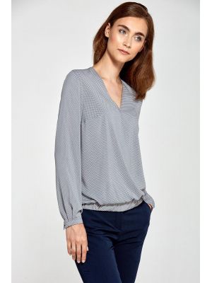 Match abolish Monetary Bluza eleganta, de culoare gri, cu decolteu in V FBL174041CMD - Bluze dama  - Bluze cu maneca lunga