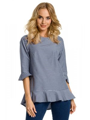 Bluza sic in carouri, usor asimetrica poza 0