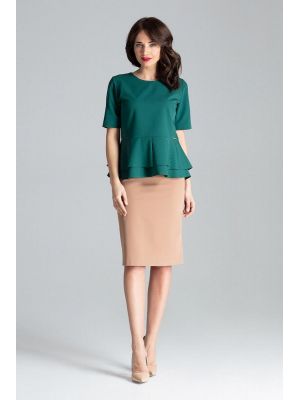 Bluza eleganta, de culoare verde, cu volanase poza 0