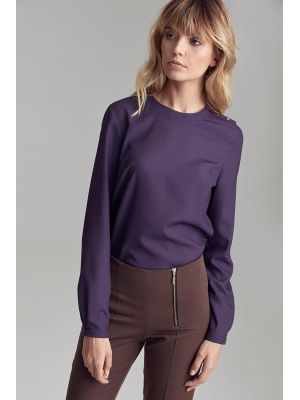 Bluza trendy, de culoare mov, cu maneci lungi poza 0