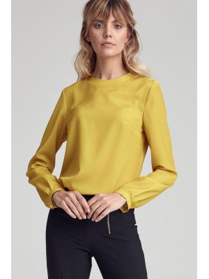 Bluza trendy, de culoare galbena, cu maneci lungi poza 0