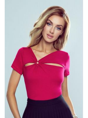 Slink present day prison Bluza trendy, fuchsia, cu decupaje la bust FBL240278CMD - Bluze dama - Bluze cu maneca scurta Slink present day prison Bluza trendy, fuchsia, cu decupaje la bust FBL240278CMD - Bluze dama - Bluze cu maneca scurta