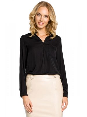 Bluza lejera, de culoare neagra, decoltata in V poza 0