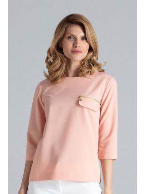 Addict for example leather Bluza sic, de culoare roz, cu maneci trei sferturi FBL243209CMD - Bluze  dama - Bluze cu maneca lunga