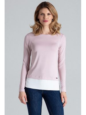 Bluza sic, stramta pe corp, de culoare roz poza 0