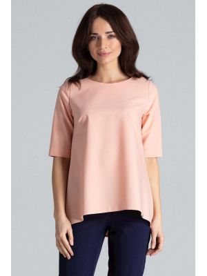 Bluza sic, asimetrica, de culoare roz poza 0
