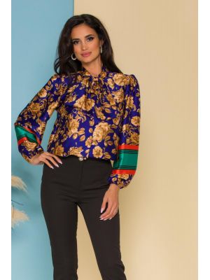 Bluza LaDonna by Catalin Botezatu albastra cu imprimeu floral poza 0