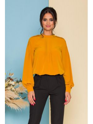 nose Prestige get nervous Bluza LaDonna by Catalin Botezatu galben mustar cu pliuri la bust FBL275080CMD - Bluze dama - Bluze cu maneca lunga nose Prestige get nervous Bluza LaDonna by Catalin Botezatu galben mustar cu pliuri la bust FBL275080CMD - Bluze dama - Bluze cu maneca lunga