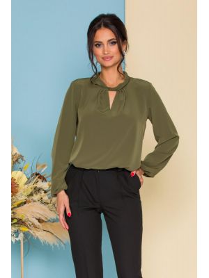 Bluza LaDonna by Catalin Botezatu kaki cu nod stilizat poza 0