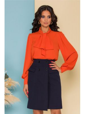 Camasa LaDonna by Catalin Botezatu orange cu guler tip esarfa poza 0