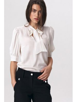 Bluza eleganta, de culoare alba, cu jabou poza 0