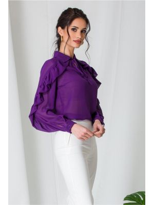 Bluza Moze mov cu volanase pe maneci poza 0