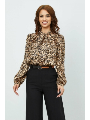 Bluza Moze cu animal print maro poza 0