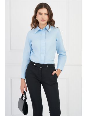 Camasa Emira bleu cu nasturi ascunsi poza 0