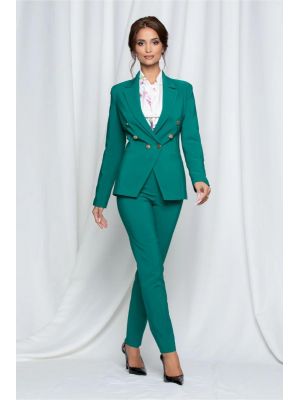 Compleu LaDonna verde cu nasturi aurii pe sacou si pantaloni poza 0