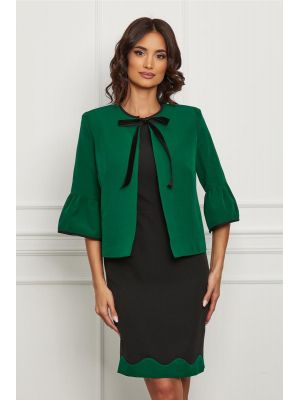 Compleu Dy Fashion cu sacou verde si rochie neagra poza 0