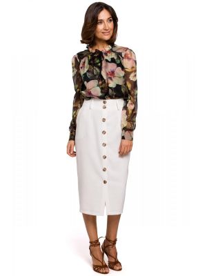 Fusta trendy, eleganta, de culoare crem poza 0