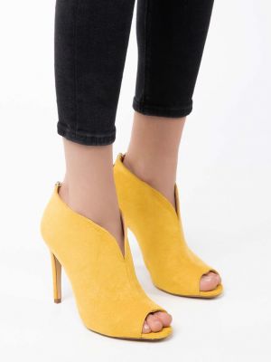 Botine cu toc Jema Galbene poza 0