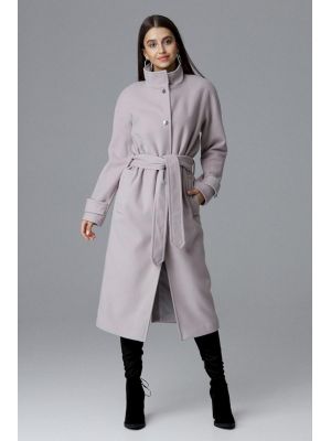 Palton elegant, lung, de culoare bej poza 0
