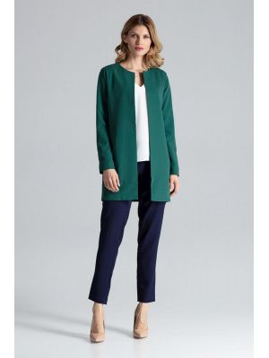 Jacheta trendy, de culoare verde, fara nasturi poza 0