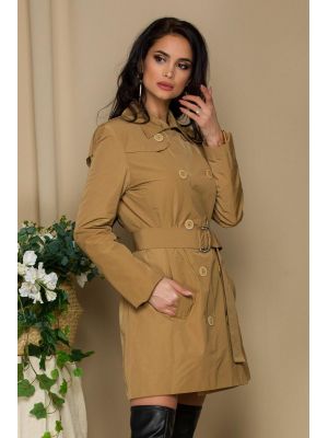 Trench Pretty Girl bej cu doua randuri de nasturi poza 0