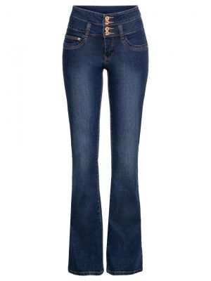 evazati cu talie inalta FJN270476CMD - Blue jeans dama - Pantaloni jeans femei