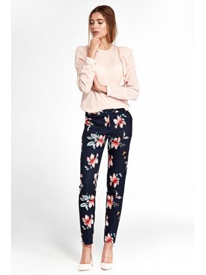 Pantaloni sic, eleganti cu imprimeu floral poza 0