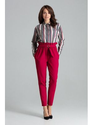 Pantaloni lungi, conici, de culoare rosie poza 0