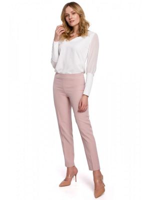 Pantaloni lungi, office, de culoare roz poza 0