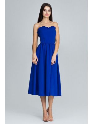 Rochie sic, midi, de culoare albastra poza 0