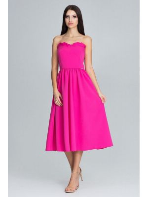 Rochie sic, midi, de culoare fuchsia poza 0