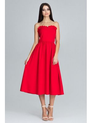 Rochie sic, midi, de culoare rosie poza 0