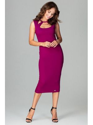 Rochie sic, de culoare magenta, fara maneci poza 0