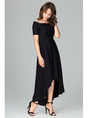 Rochie de ocazie, asimetrica, de culoare neagra poza 0