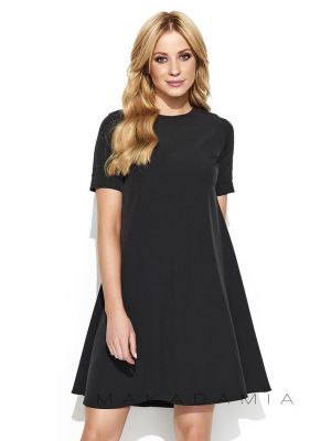 Rochie moderna, de culoare neagra, cu maneci scurte poza 0