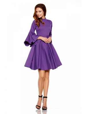 Rochie lejera cu maneci clopot, violet poza 0