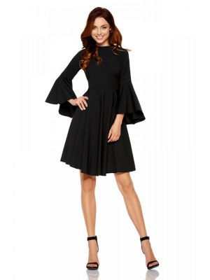 Rochie lejera cu maneci clopot, neagra poza 0