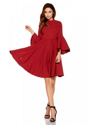 Rochie lejera cu maneci clopot, bordo poza 0