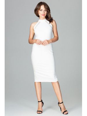 Rochie midi eleganta, de culoare alba poza 0