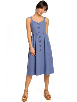 Rochie midi cu nasturi decorativi si buzunare poza 0