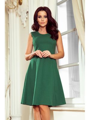 Rochie office, verde, din bumbac elastic poza 0