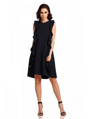 Rochie trendy, neagra, cu volanase poza 0