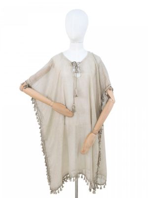 Rochie stil poncho, bej, de plaja poza 0