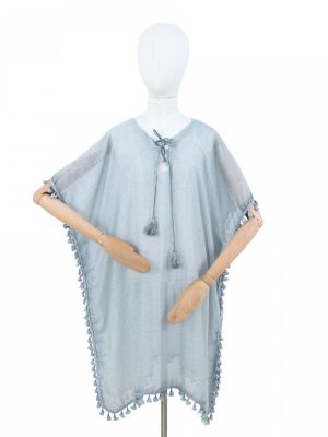 Rochie stil poncho, gri, de plaja poza 0