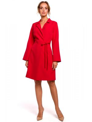 Rochie kimono, office, de culoare rosie poza 0