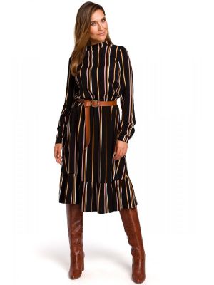 Sports complete Write out Rochie midi, neagra cu dungi verticale FRO233926CMD - Rochii - Rochii casual Sports complete Write out Rochie midi, neagra cu dungi verticale FRO233926CMD - Rochii - Rochii casual